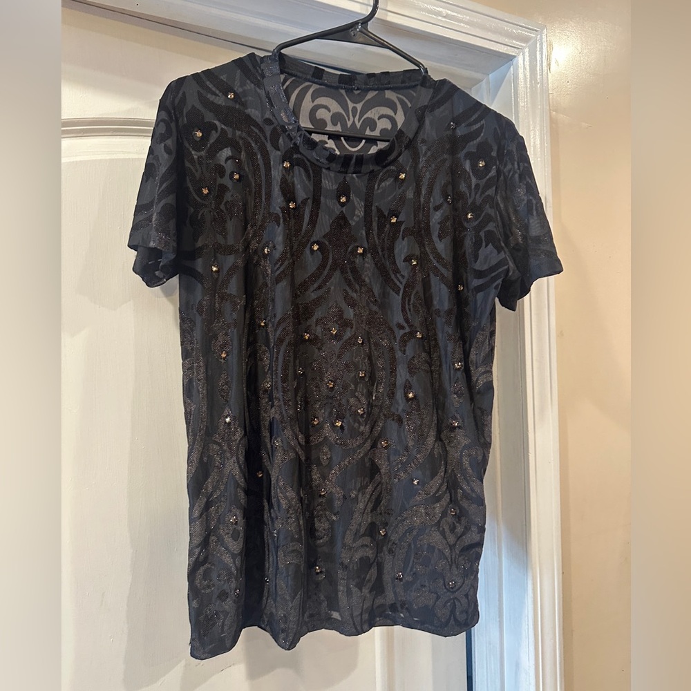 Elegant Black Patterned men's Top